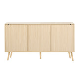 English Elm Modern Cabinet With 2 Doors and 3 Drawers, Suitable For Living Rooms, Studies, and Entrances.