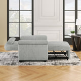 Hearth and Haven Yearn Fabric Upholstered Sofa Bed with Lumbar Pillow and Metal Frame, Grey BS319895AAE