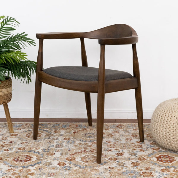 English Elm Kelly Solid Wood Fabric Upholstered Dining Chair with Mid-century Scandinavian Appeal B183P201827