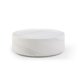 Fiberglass Round Coffee Table, Sturdy & No Assembly, White, 31.49''