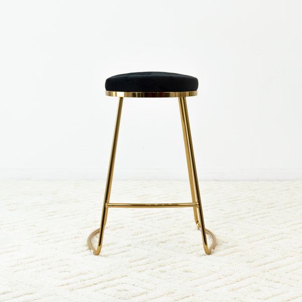 English Elm Jane Boucle Upholstered Accent Stool with Tapered Legs for Vanity or Bedroom B183P201661