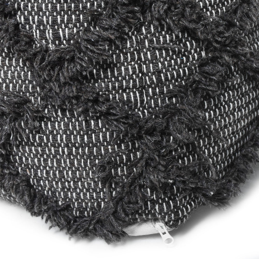 English Elm Jumanji Handcrafted Wool & Cotton Pouf Brown 20"x20" Square Indoor Pouf 200lb Capacity, Eco-Filled B181P162849