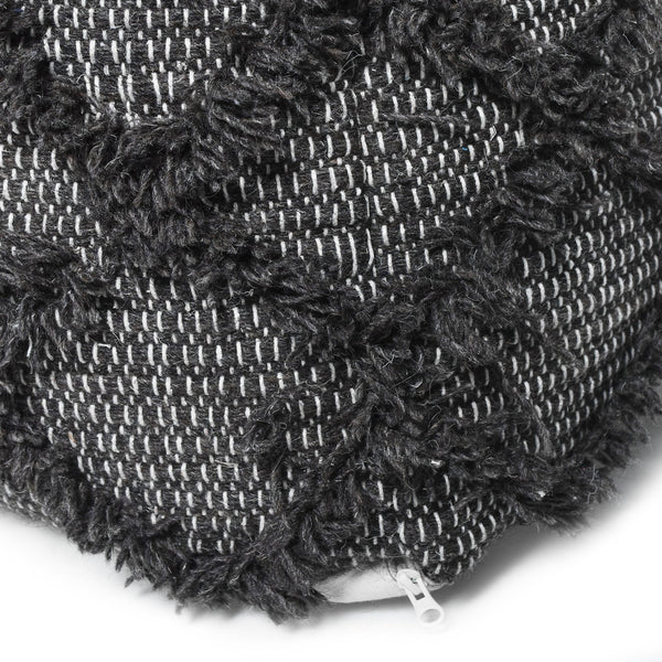 English Elm Jumanji Handcrafted Wool & Cotton Pouf Brown 20"x20" Square Indoor Pouf 200lb Capacity, Eco-Filled B181P162849