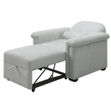 Hearth and Haven Yearn Fabric Upholstered Sofa Bed with Lumbar Pillow and Metal Frame, Grey BS319895AAE