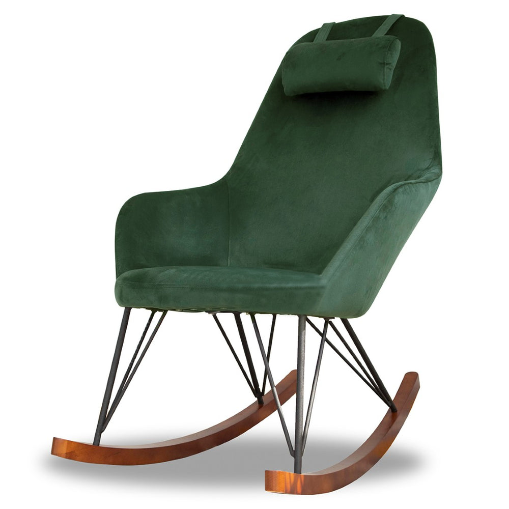 English Elm Chloe Velvet Upholstered Mid Century Modern Rocking Accent Chair for Living Rooms B183P201838