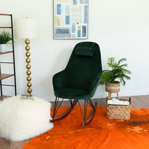 English Elm Chloe Velvet Upholstered Mid Century Modern Rocking Accent Chair for Living Rooms B183P201838