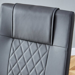 English Elm Modern Pu Leather Dining Chairs with Metal Frame Cushioned Seating Set of 4 W1151112848