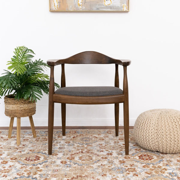 English Elm Kelly Solid Wood Fabric Upholstered Dining Chair with Mid-century Scandinavian Appeal B183P201827