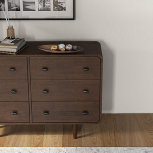 English Elm Alexa Mid-century Modern Solid Wood Dresser with Tapered Legs for Bedroom Storage B183P201771