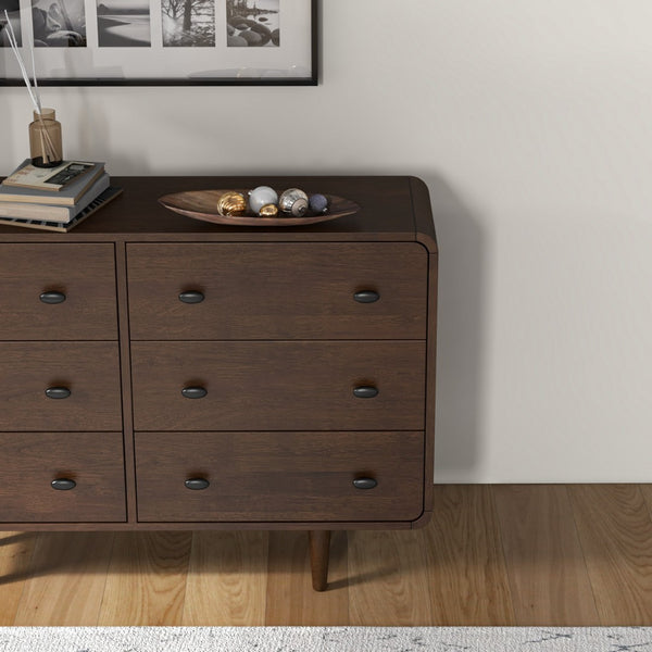 English Elm Alexa Mid-century Modern Solid Wood Dresser with Tapered Legs for Bedroom Storage B183P201771
