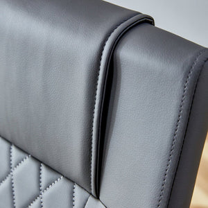 English Elm Modern Pu Leather Dining Chairs with Metal Frame Cushioned Seating Set of 4 W1151112848