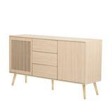 English Elm Modern Cabinet With 2 Doors and 3 Drawers, Suitable For Living Rooms, Studies, and Entrances.