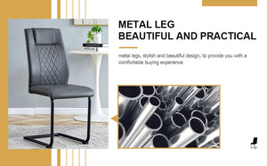 English Elm Modern Pu Leather Dining Chairs with Metal Frame Cushioned Seating Set of 4 W1151112848