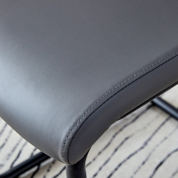English Elm Modern Pu Leather Dining Chairs with Metal Frame Cushioned Seating Set of 4 W1151112848