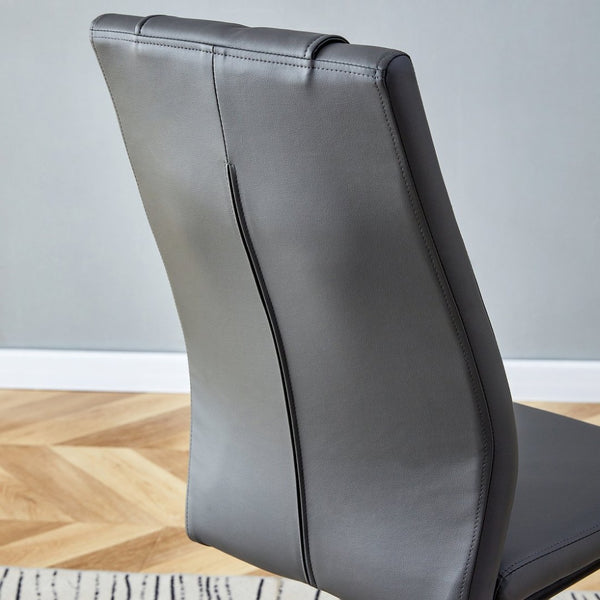 English Elm Modern Pu Leather Dining Chairs with Metal Frame Cushioned Seating Set of 4 W1151112848