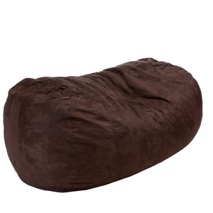 English Elm Jasper 8ft Cylindrical Suede Bean Bag Chair with Removable Washable Cover and High-Density Foam Comfort Brown B181P163008