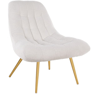 English Elm Aubrey Boucle Accent Lounge Chair Mid-century Curved Silhouette for Reading Rooms B183P201635