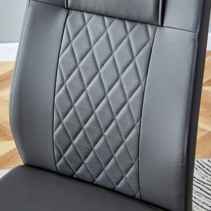 English Elm Modern Pu Leather Dining Chairs with Metal Frame Cushioned Seating Set of 4 W1151112848