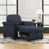 Hearth and Haven Yearn Fabric Upholstered Sofa Bed with Lumbar Pillow and Metal Frame, Dark Blue BS319895AAC