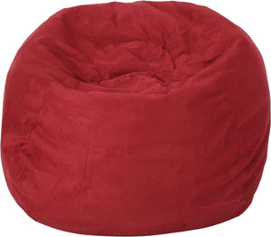 English Elm 5-Foot High-Density Shredded Foam Bean Bag Chair – Cozy Microsuede Cover For Kids & Adults, Red B181P164877