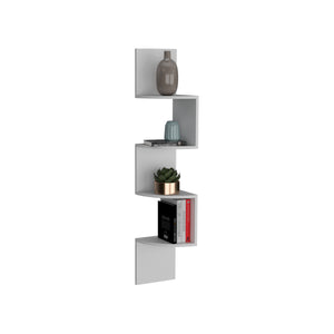 English Elm Roy Corner 4-Tier Floating Shelf System for Corners — Space-Saving Pine Display for Books & Plants White 14.17 L x 13.7 W x 5.9 H B097P167459