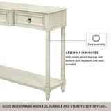 English Elm Trexm Console Table Sofa Table With Drawers For Entryway With Projecting Drawers and Long Shelf (Antique White, Old Sku: Wf189574Aak)