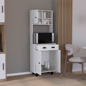 English Elm DEPOT Waco 67" H Kitchen Pantry Cabinet with Drawer, Shelves and Doors for Organized Storage and Slim Spaces White 37.8 L x 18.5 W x 7.87 H B097P167429