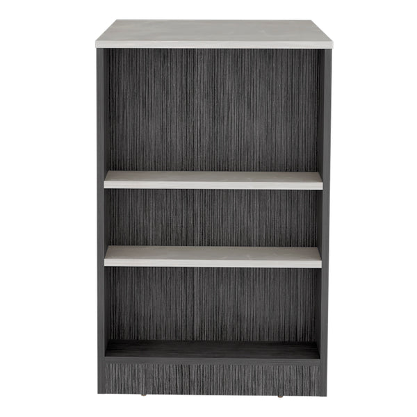 English Elm Kitchen Lacour Island with 3-Side Shelves, 36" High Pine Prep Table with Ibiza Marble Top Finish Multicolor 40.1 L x 31.4 W x 3.9 H B097P167445