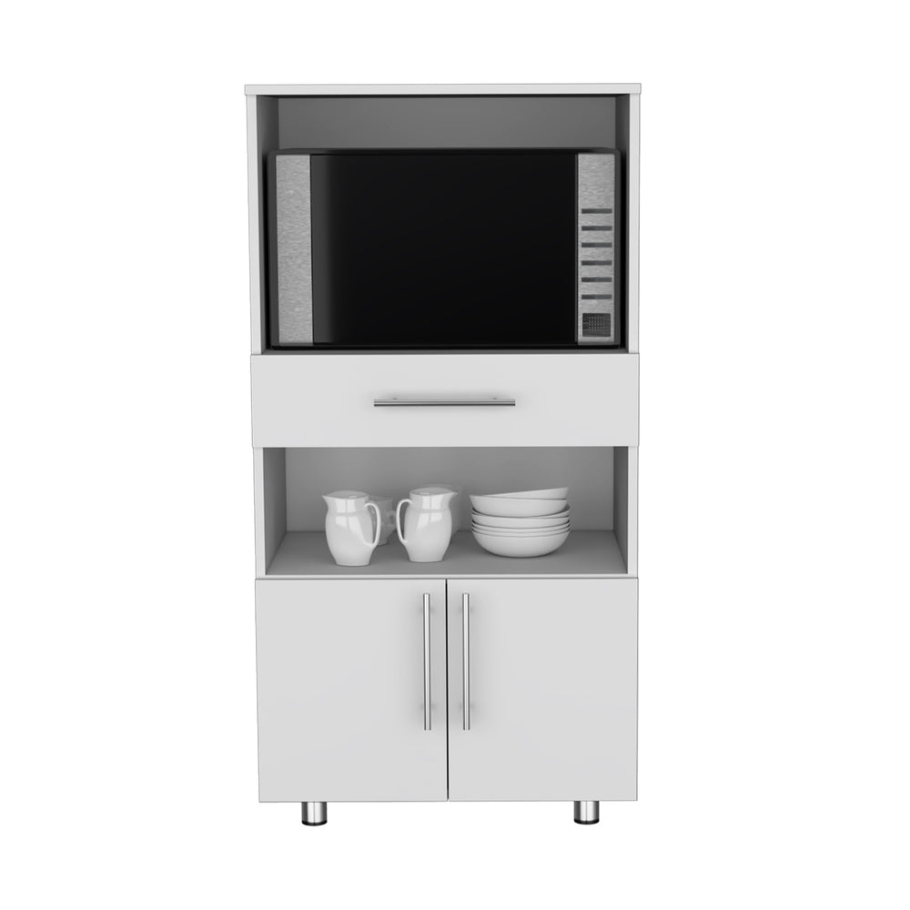 English Elm Kitchen Lacour Island with 3-Side Shelves, 36" High Pine Prep Table with Ibiza Marble Top Finish White 49.2 L x 21.6 W x 5.5 H B097P167452