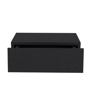 English Elm Floating Nightstand Wall-Mounted Bedside Shelf with Drawer and Spacious Top Surface for Small Rooms Black 20.07 L x 16.9 W x 3.54 H B097P167436