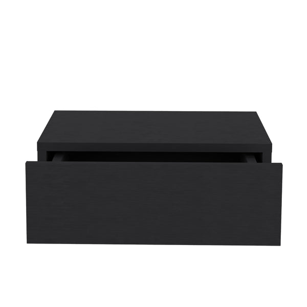 English Elm Floating Nightstand Wall-Mounted Bedside Shelf with Drawer and Spacious Top Surface for Small Rooms Black 20.07 L x 16.9 W x 3.54 H B097P167436