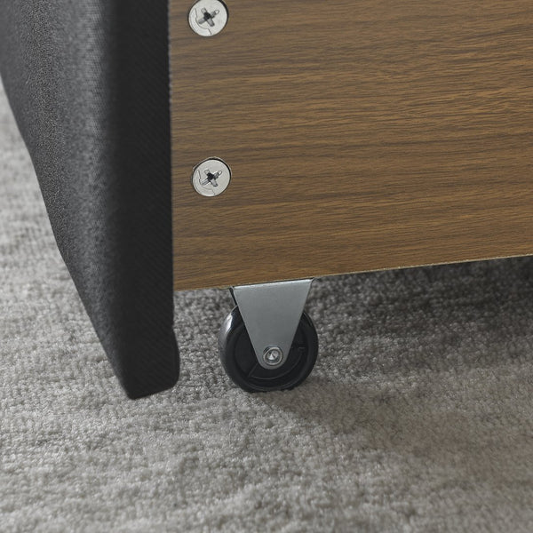 English Elm Queen Upholstery Daybed with Storage Drawers, Tufted Back & Nailhead Arms, 80"x60" Sleeper, 500lb Capacity Black W1413S00033