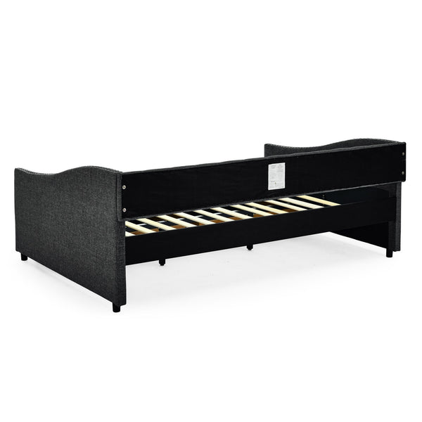 English Elm Full Size Daybed With Drawers - Elegant Tufted Sofa Bed, Copper Nail Trim & Space-Saving Design W1413S00032