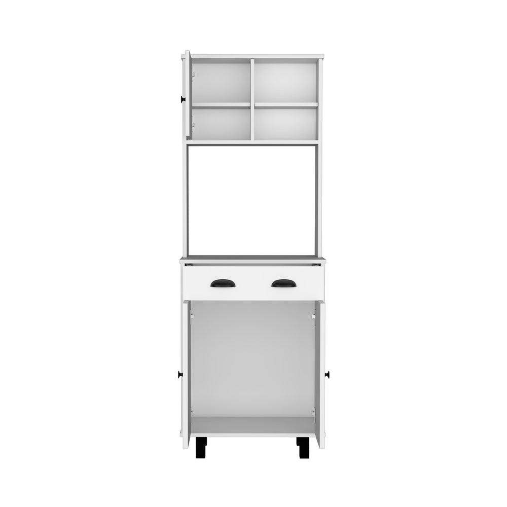 English Elm DEPOT Waco 67" H Kitchen Pantry Cabinet with Drawer, Shelves and Doors for Organized Storage and Slim Spaces White 37.8 L x 18.5 W x 7.87 H B097P167429
