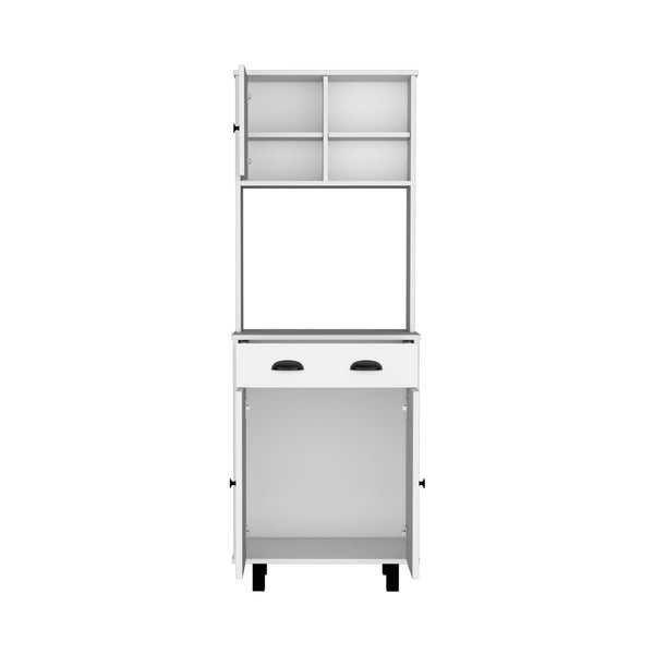 English Elm DEPOT Waco 67" H Kitchen Pantry Cabinet with Drawer, Shelves and Doors for Organized Storage and Slim Spaces White 37.8 L x 18.5 W x 7.87 H B097P167429