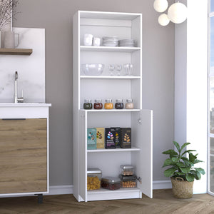 English Elm Vinton White 2-Door Bookcase with 3 Upper Open Shelves, Enclosed Lower Storage, Pine Finish B097P167424