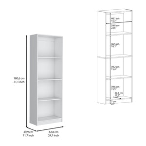 English Elm Vinton Tiered Bookcase with Smart Space-Saving Shelves, Versatile Display for Books & Decor White 39.37 L x 27.6 W x 3.54 H B097P167426