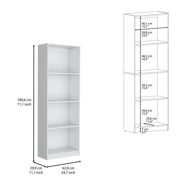 English Elm Vinton Tiered Bookcase with Smart Space-Saving Shelves, Versatile Display for Books & Decor White 39.37 L x 27.6 W x 3.54 H B097P167426
