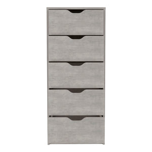 English Elm Dresser Slim 42" 5-Drawer Narrow Chest with Smooth Pull-Out Drawers for Compact Bedroom Storage Gray 45.2 L x 20 W x 5.1 H B097P167437