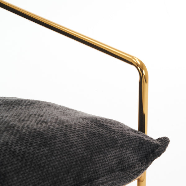 English Elm 2 Upholstered Hanging Armchair with Gold-Plated Frame, Crushed Foam Comfort, Sturdy 350 lb Support Dark Gray W1901P147317