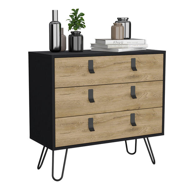 English Elm Dresser Slim 42" 5-Drawer Narrow Chest with Smooth Pull-Out Drawers for Compact Bedroom Storage Black Multi 37 L x 23.6 W x 5.9 H B097P167471