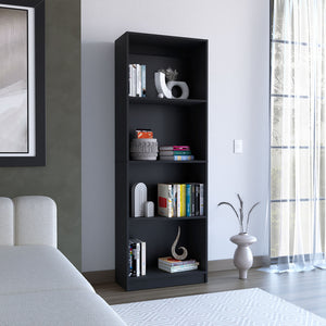 English Elm Vinton Tiered Bookcase with Smart Space-Saving Shelves, Versatile Display for Books & Decor Black 39.37 L x 27.6 W x 3.54 H B097P167425