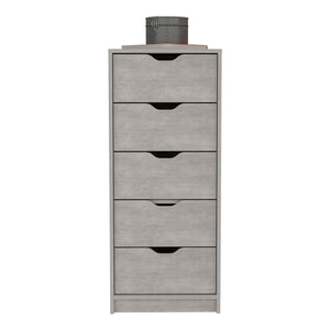 English Elm Dresser Slim 42" 5-Drawer Narrow Chest with Smooth Pull-Out Drawers for Compact Bedroom Storage Gray 45.2 L x 20 W x 5.1 H B097P167437