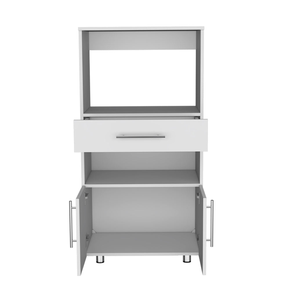 English Elm Kitchen Lacour Island with 3-Side Shelves, 36" High Pine Prep Table with Ibiza Marble Top Finish White 49.2 L x 21.6 W x 5.5 H B097P167452