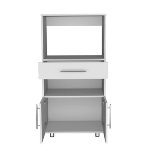 English Elm Kitchen Lacour Island with 3-Side Shelves, 36" High Pine Prep Table with Ibiza Marble Top Finish White 49.2 L x 21.6 W x 5.5 H B097P167452