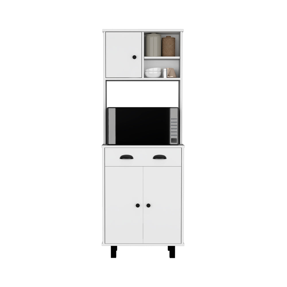 English Elm DEPOT Waco 67" H Kitchen Pantry Cabinet with Drawer, Shelves and Doors for Organized Storage and Slim Spaces White 37.8 L x 18.5 W x 7.87 H B097P167429