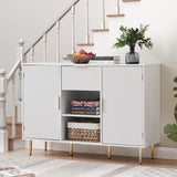 Storage Cabinet - Wave Pattern 2 Door with Drawers Buffet Sideboard 47.2