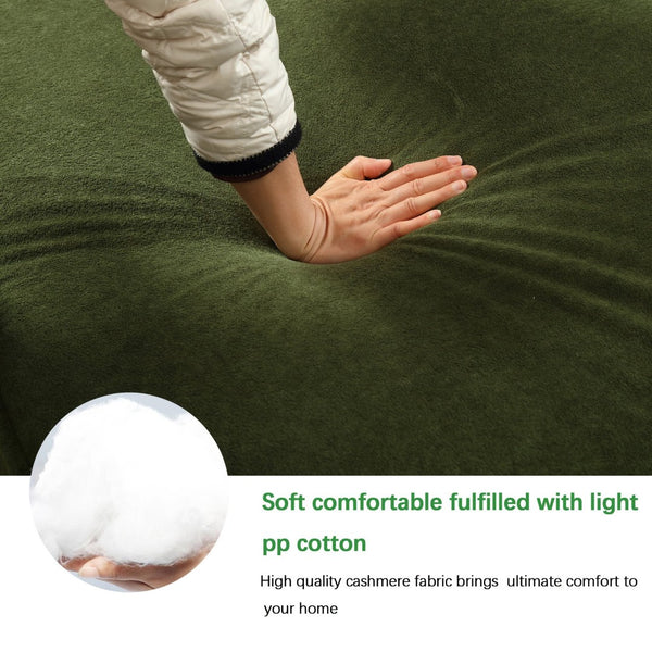 English Elm Modern L-Shaped Modular Sofa Set - Italian Minimalist Design, Free Installation, Green Terrycloth W2108S00022-GIGA