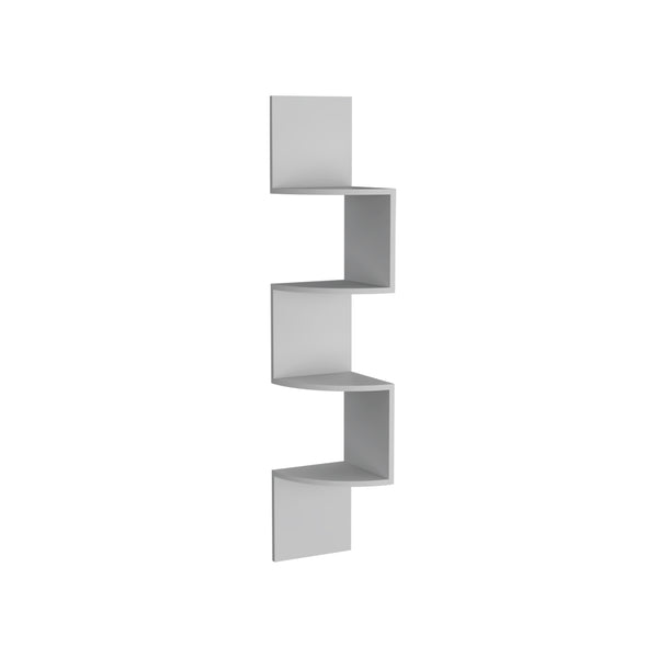 English Elm Roy Corner 4-Tier Floating Shelf System for Corners — Space-Saving Pine Display for Books & Plants White 14.17 L x 13.7 W x 5.9 H B097P167459