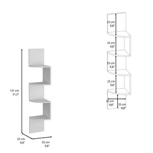 English Elm Roy Corner 4-Tier Floating Shelf System for Corners — Space-Saving Pine Display for Books & Plants White 14.17 L x 13.7 W x 5.9 H B097P167459